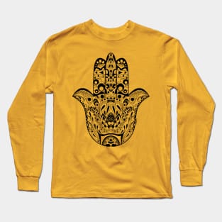 hand of god in mantra mandala pattern ecopop Long Sleeve T-Shirt